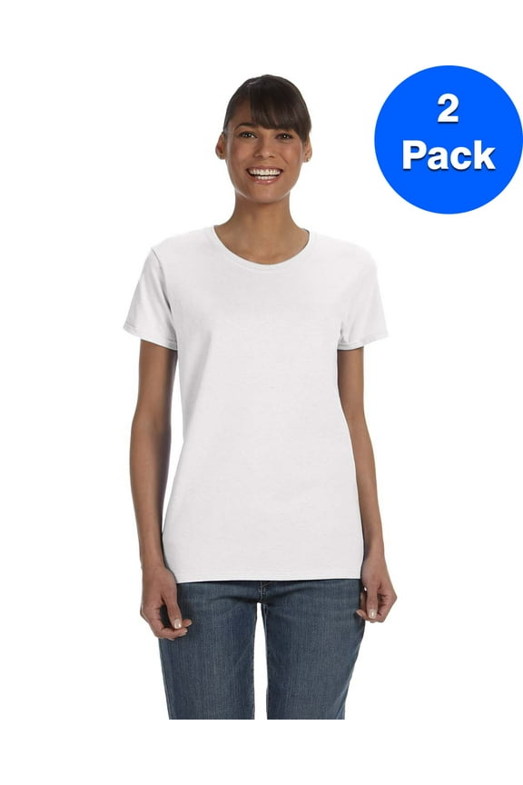 Womens 5.3 oz. Heavy Cotton Missy Fit T-Shirt 2 Pack