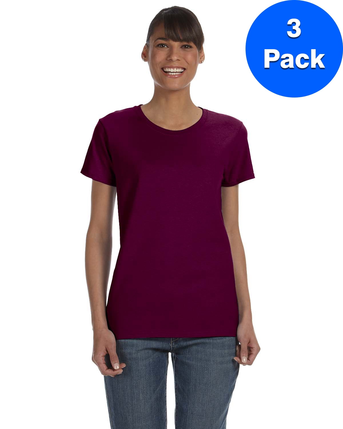 Womens 5.3 oz. Heavy Cotton Missy Fit T-Shirt 3 Pack