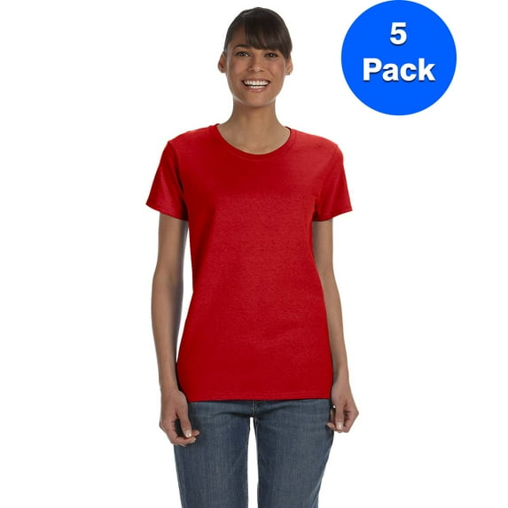 Womens 5.3 oz. Heavy Cotton Missy Fit T-Shirt 5 Pack