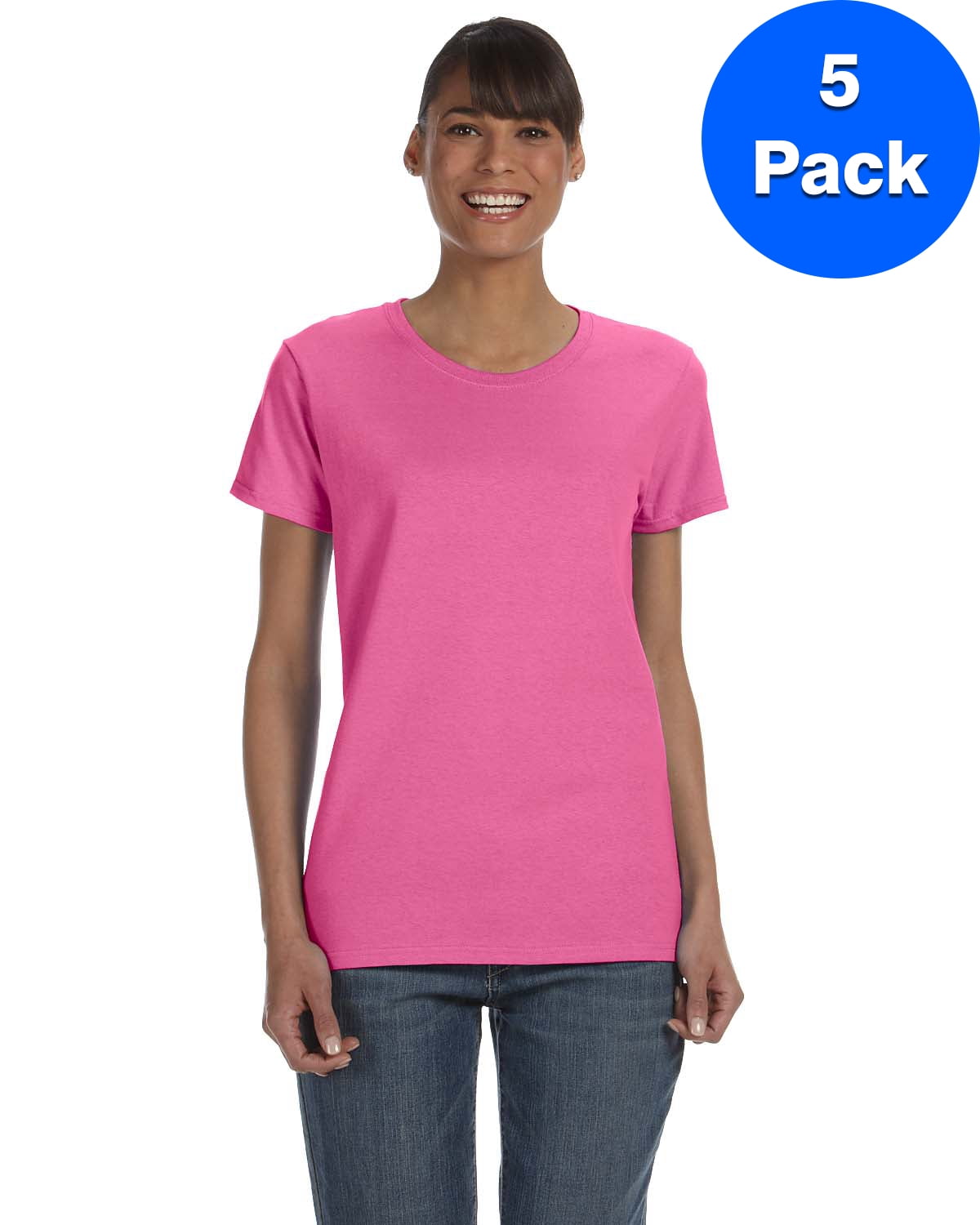 Womens 5.3 oz. Heavy Cotton Missy Fit T-Shirt 5 Pack