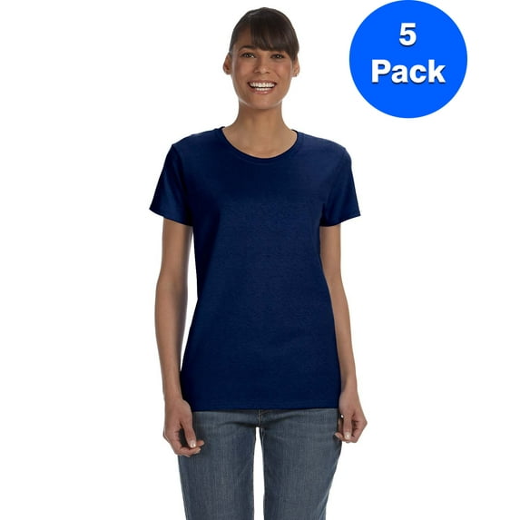 Womens 5.3 oz. Heavy Cotton Missy Fit T-Shirt 5 Pack