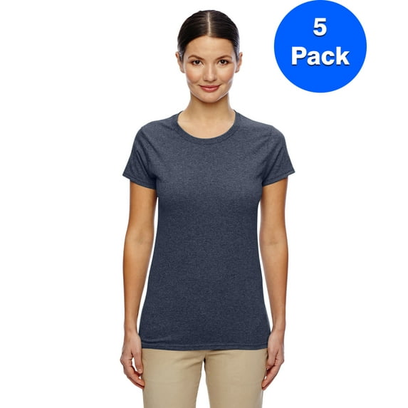Womens 5.3 oz. Heavy Cotton Missy Fit T-Shirt 5 Pack