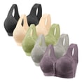 thumbnail image 1 of Womens 5 Pack Everyday Bras, Daisy Bras for Older Women Front Closure Cotton Bra Comfortable No Underwire Full Coverage Plus Size Bra 36-50, 1 of 2