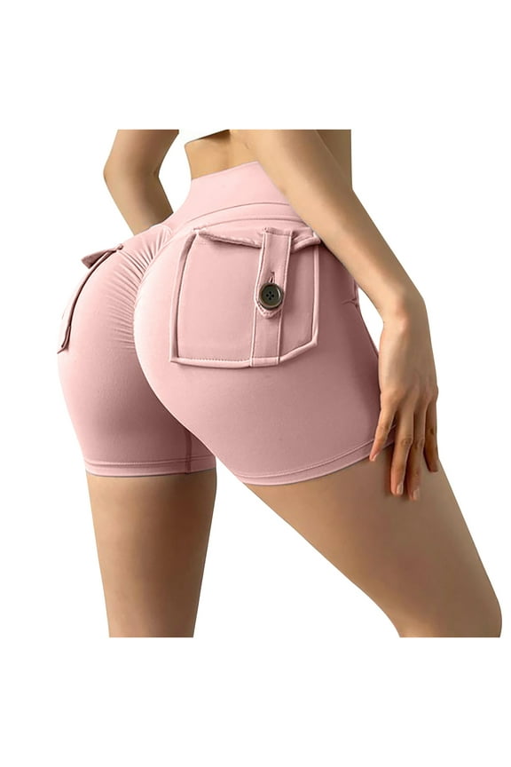 Womens 5" Workout Shorts Scrunch Booty Gym Yoga Pants High Waist Butt Lifting Pockets Sports Running Leggings Shorts