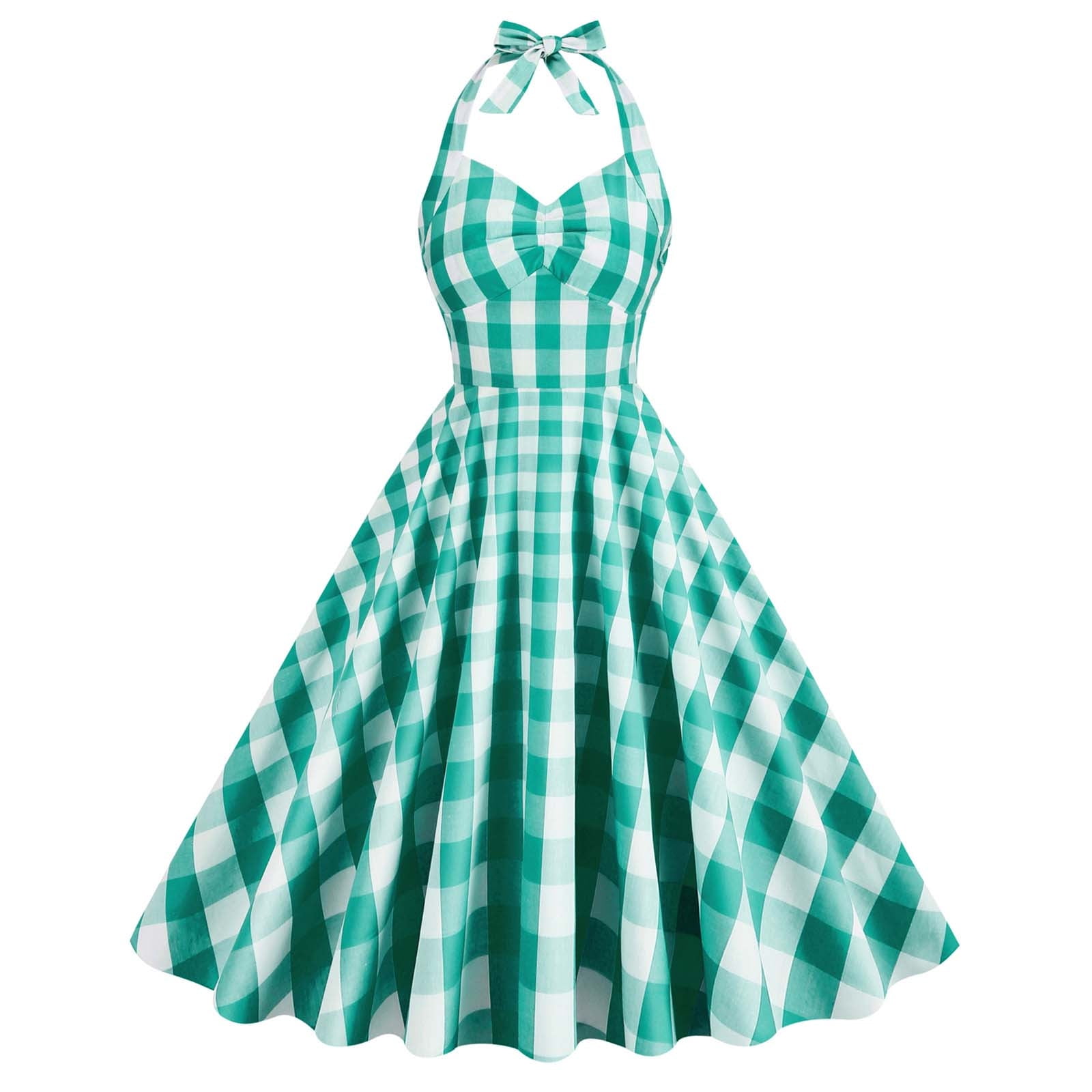slim fit dress slacks Pin-Up Girl Halter Neck Dress – Miss Patina main image 0