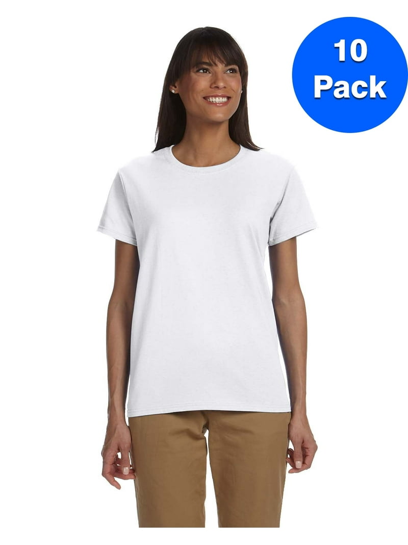 Womens 6.1 oz. Ultra Cotton T-Shirt 10 Pack - Walmart.com