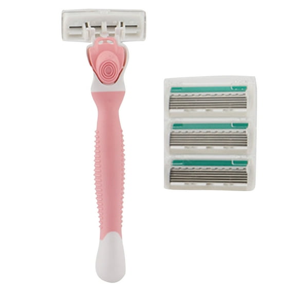Womens 6 Layer Blade for Head Shaving for Razor with Non-Slip Handle 4 Replacement Cartridge Refills Hair Removal Tools Safety Bikini Trimmer