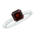 thumbnail image 1 of Rosec Jewels Natural Garnet Solitaire Engagement Ring (8 mm Asscher Cut) - January Birthstone Ring - AAA Grade - with Jewelry Box, 10K White Gold, US 12.00, 1 of 8