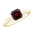 thumbnail image 1 of Rosec Jewels Natural Garnet Asscher Cut Engagement Ring 3 Carat - Red Garnet Solitaire Ring - AAA Quality - with Jewelry Box, 14K Yellow Gold, US 4.50, 1 of 8