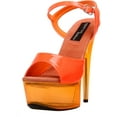 thumbnail image 1 of Womens 6" Orange Platform Neon UV Reactive Upper And Bottom Shoes, 1 of 2