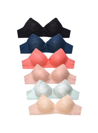 6 Pieces Wire Free No Padding Teenager Girl Cotton Junior Training Bra A  Cup 32A (6090wal)