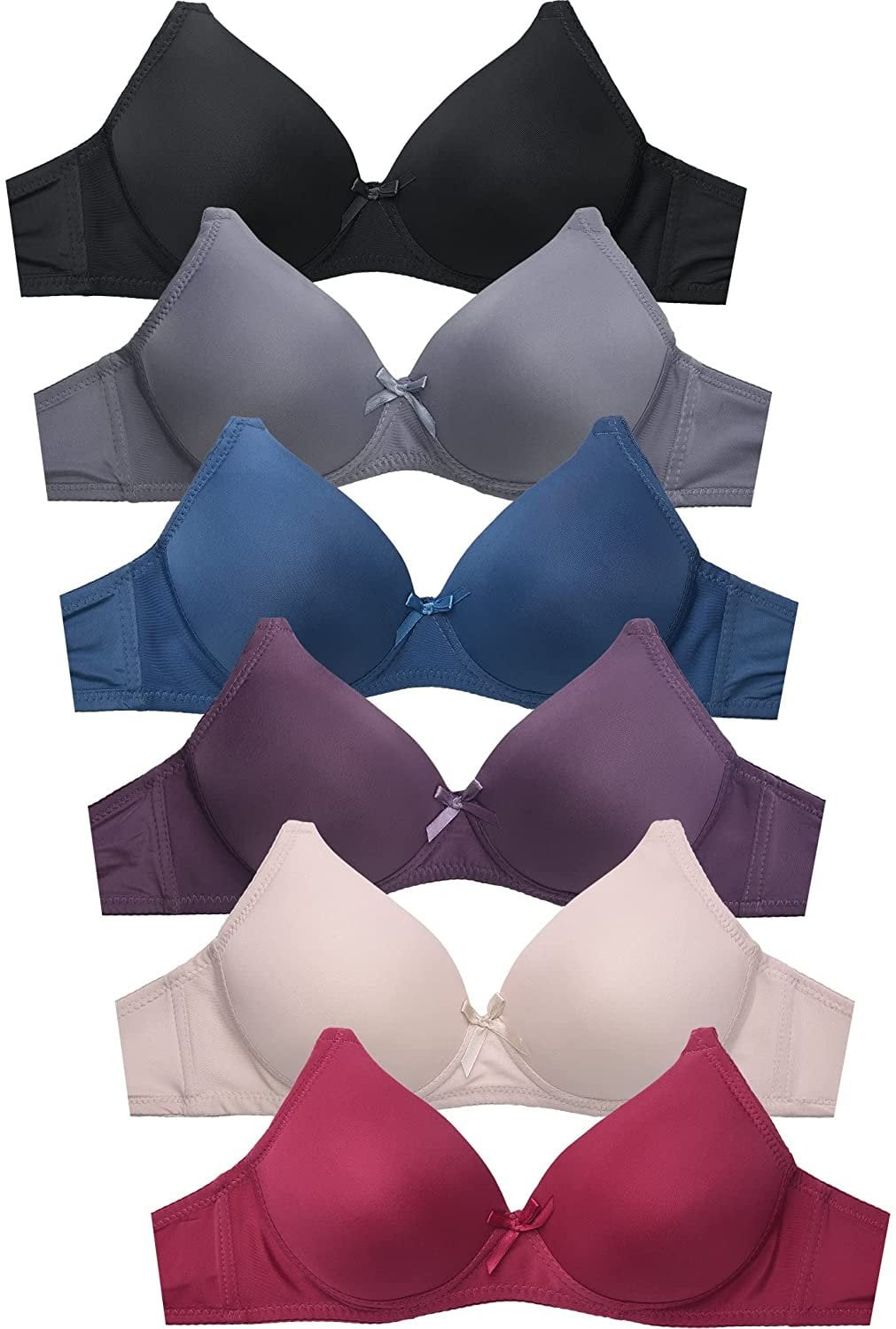 Womens 6 Pack of Everyday Plain, Lace, Wireless Bra (4207P5, 30A) at   Women's Clothing store