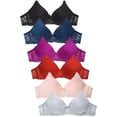 thumbnail image 1 of Womens 6 Pack of Everyday Plain Bra, Lace Bra, Wireless Bra 4495PLN, 34C, 1 of 1