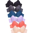 thumbnail image 1 of Womens 6 Pack of Everyday Plain, Lace, D, DD, DDD Cup Bra -Various Style 4312LD1, 36D, 1 of 7