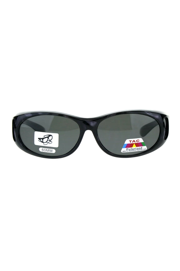 Womens 60mm Geometric Print Fit Over Plastic Oval Sunglasses Purple Grey