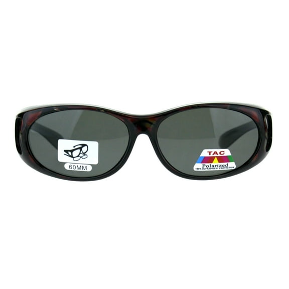 Womens 60mm Geometric Print Fit Over Plastic Oval Sunglasses Red