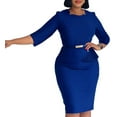 thumbnail image 1 of Womens 60s Classy Wear to Work Slim Business Office Bodycon Pencil Sheath Dress, 1 of 8