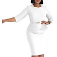 thumbnail image 1 of Womens 60s Classy Wear to Work Slim Business Office Bodycon Pencil Sheath Dress, 1 of 8