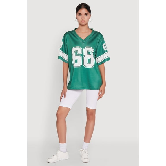 Womens 68 Graphic V-Neck Football Jersey