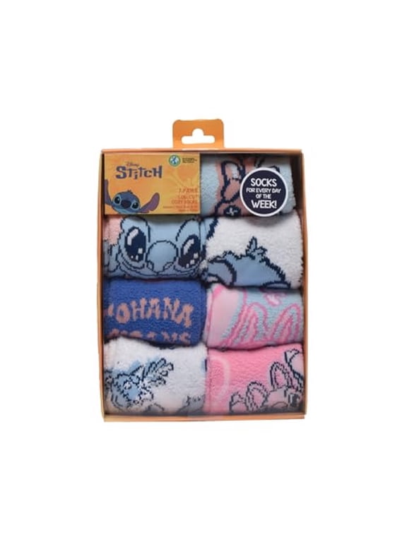Womens 7-Pack Stitch Box Set Low Cut Cozy Socks, Shoe Size 4-10