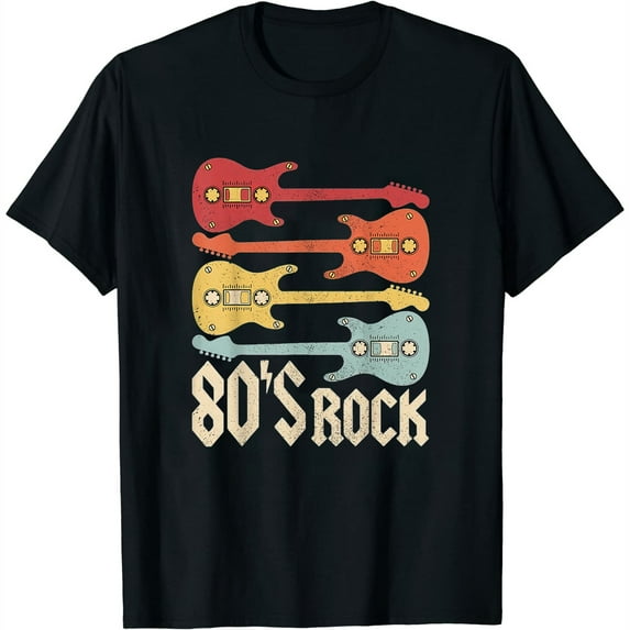 Womens 80S Rock Band Guitar Cassette Tape 1980S Vintage 80S Costume T-Shirt Black Medium