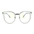 thumbnail image 1 of Womens 80s Oversize Half Rim Blue Light Blocking Computer Glasses Silver, 1 of 3