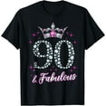 thumbnail image 1 of Womens 90 And Fabulous 1929 90Th Birthday Gift Tee T-Shirt, 1 of 3