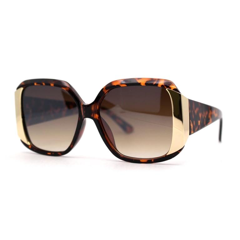 Chic Gold and Brown Sunglasses Chic Me Sunglasses, New, Color Dark Brown with Gold Color  main image 4
