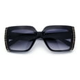 thumbnail image 1 of Womens 90s Designer Fashion Rectangular Rimless Butterfly Plastic Sunglasses Black - Smoke, 1 of 1