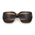 thumbnail image 1 of Womens 90s Designer Fashion Rimless Plastic Thick Temple Butterfly Sunglasses [Tortoise - Brown], 1 of 7
