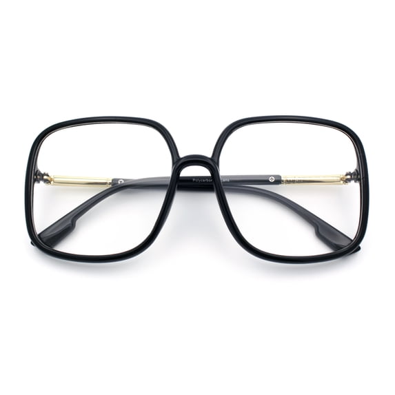 SA106 Womens 70s Retro Geek Chic Butterfly Clear Lens Eyeglasses / Black Gold