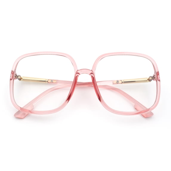 SA106 Womens 70s Retro Geek Chic Butterfly Clear Lens Eyeglasses / Pink Gold