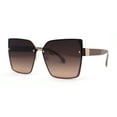 thumbnail image 1 of Womens 90s Rimless Designer Square Butterfly Chic Sunglasses Gold Beige Brown, 1 of 4