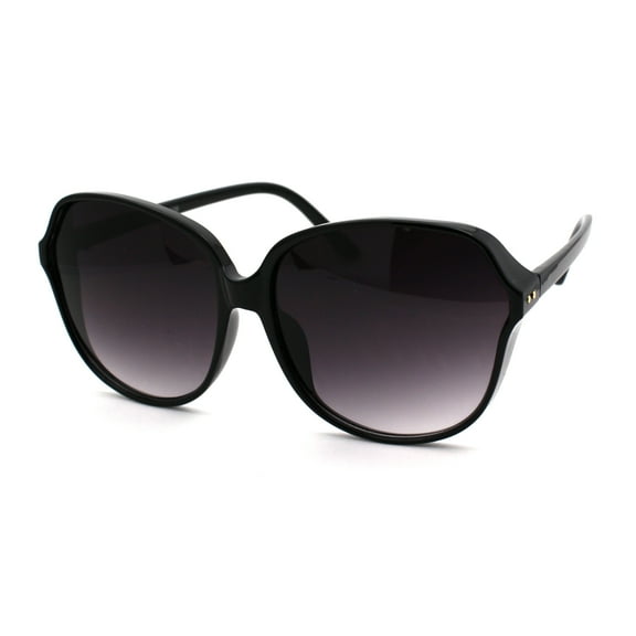 Womens 90s Side Visor Butterfly Plastic Sunglasses Black Smoke