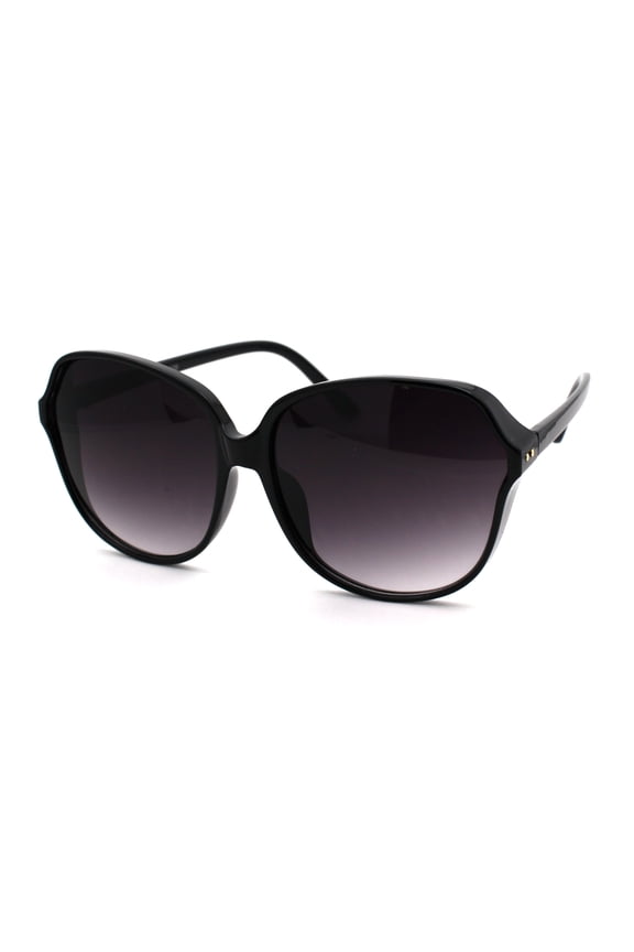Womens 90s Side Visor Butterfly Plastic Sunglasses Black Smoke