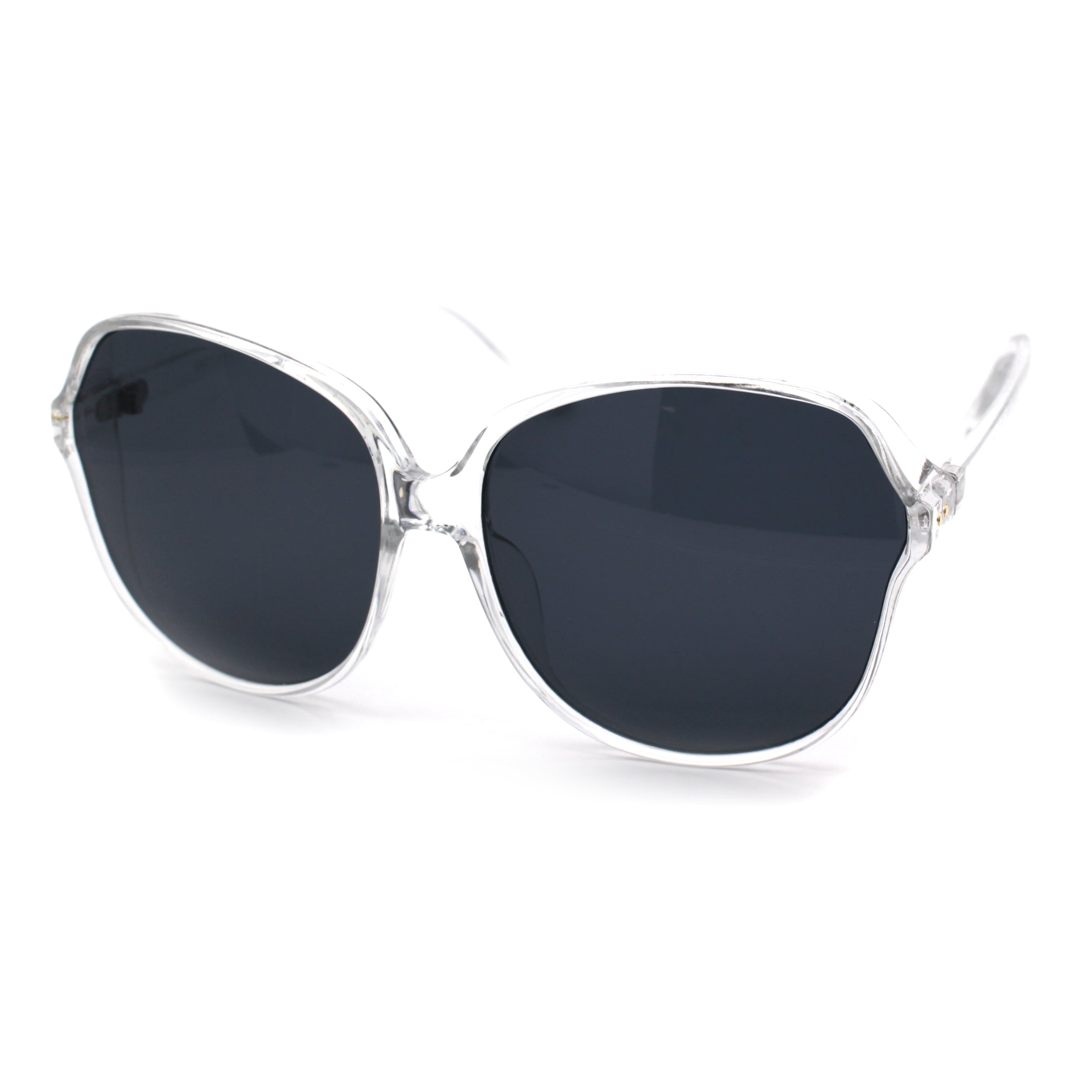 Womens 90s Side Visor Butterfly Plastic Sunglasses Clear  display picture 1