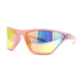 thumbnail image 1 of Womens 90s Sport Fashion Triangular Shape Wrap Plastic Sunglasses Pink - Pink Mirror, 1 of 4