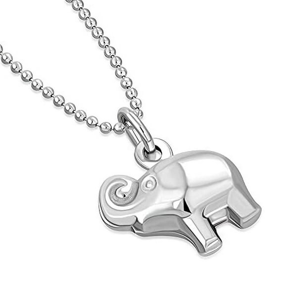 Womens 925 Sterling Silver Elephant Pendant Necklace