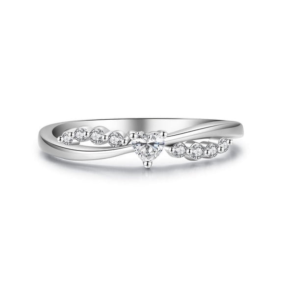 Womens 925 Sterling Silver Ring with Cross Heart Design Gold Plated Inlaid Gemstones Anniversary Promise Ring for Her Elegant Jewelry Gift