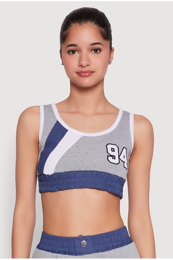 Women's 94 Graphic Denim Trim Crop Top
