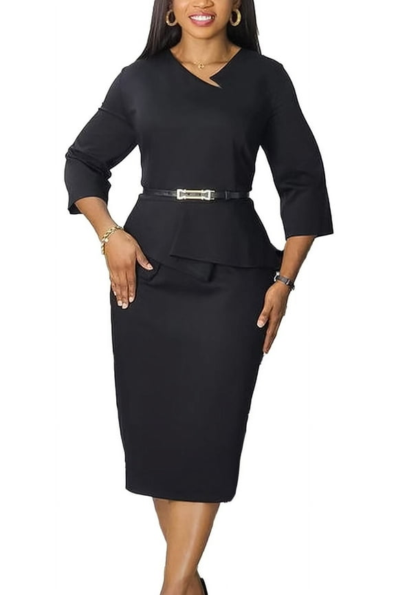 Womens 950S Vintage Casual Church Dresses Fashion Business Pencil Work Dress