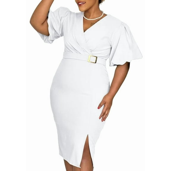 Womens 950S Vintage Church Office Party Dress Church Bodycon Midi Pencil Dress