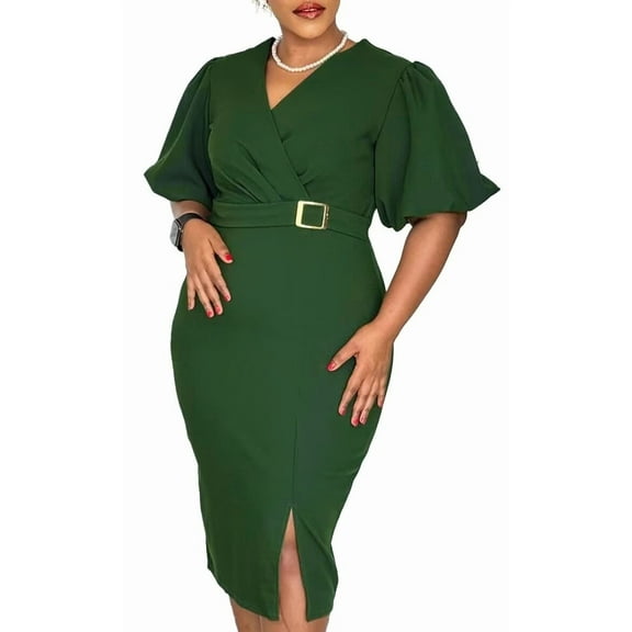 Womens 950S Vintage Church Office Party Dress Church Bodycon Midi Pencil Dress