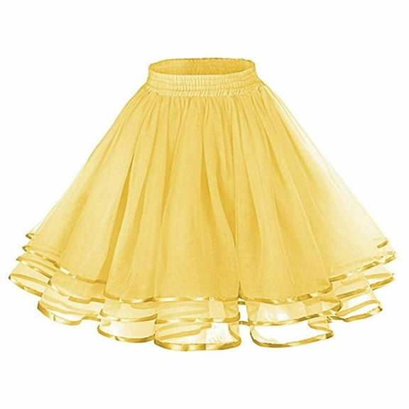 Womens A-Line Mini Skirt Elastic Waist Ruffle Pleated Skirts Casual Cute Skirts
