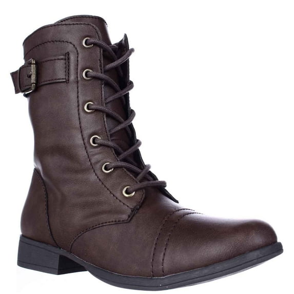 Womens A.R. Faylln Lace Up Combat Boots - Brown