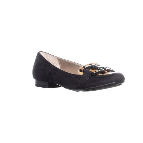Womens A35 Allegra Block Heeled Loafers , Black/Natural