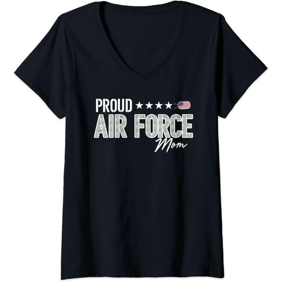 Womens ABU Proud Air Force Mom V-Neck T-Shirt