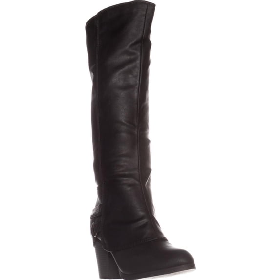Womens AR35 Edyth Block-Heel Knee-High Boots, Black