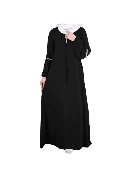 Womens Abaya Muslim Long Sleeve Dress Prayer Islamic Clothes Middle East Saudi Arabia Jilbab Salah/Salat Kaftan