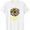 thumbnail image 1 of Womens Accept Understand Love Autism Awareness Sunflower T-Shirt White Small, 1 of 5